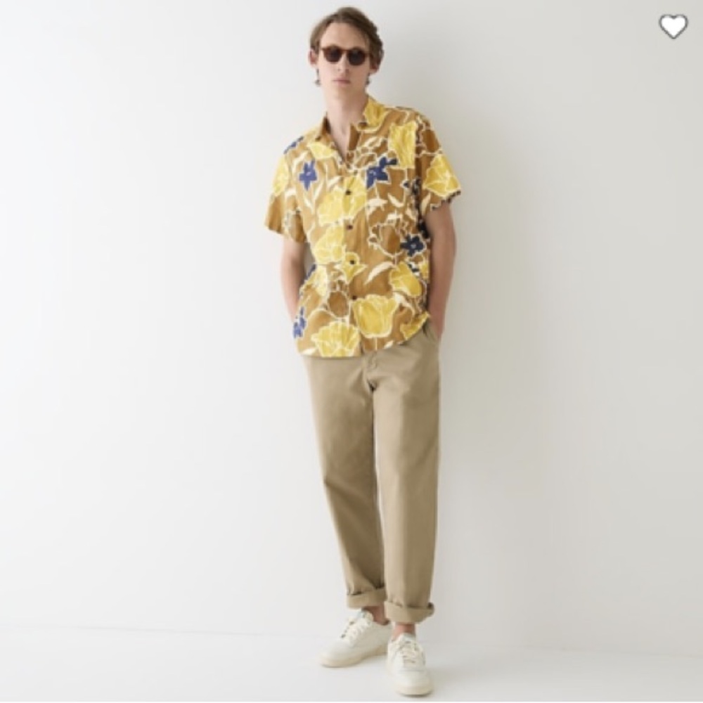 J Crew short sleeve camp collar floral shirt in hemp cotton